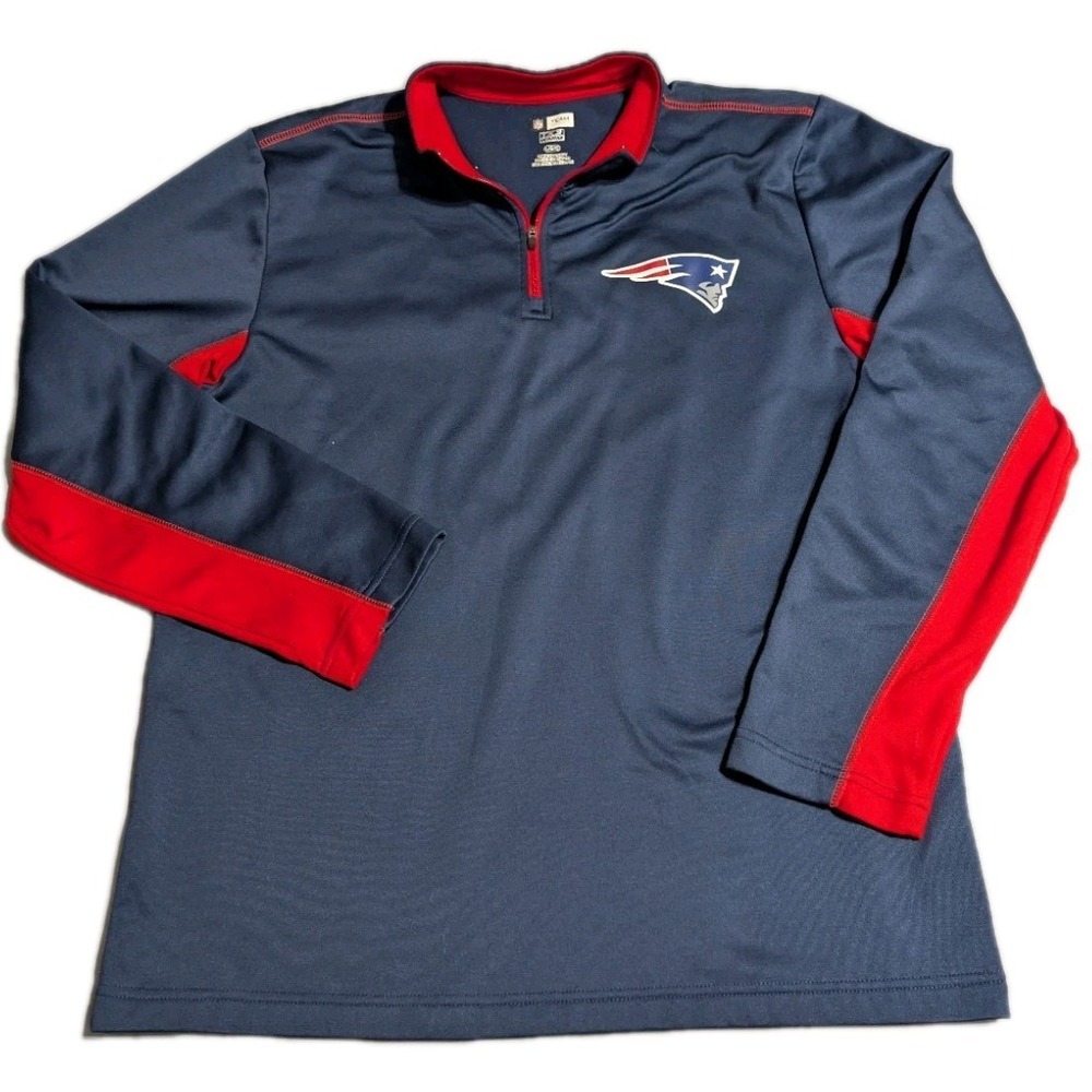 New England Patriots NFL Team Apparel 1/4 Zip Pullover Men's Large Thermawarm
